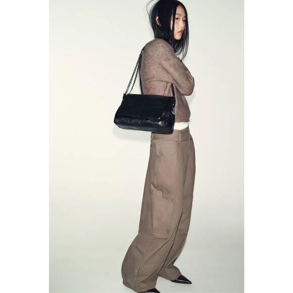 Zara Rock Style Flap Shoulder Bag in Black - Picture 12 of 12